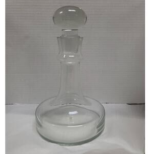 Vintage MCM Clear Glass Decanter with Stopper Danish Wine Bold shape Handcrafted
